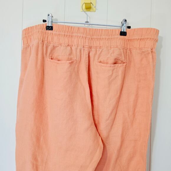 Athleta Cabo Linen Jogger Peach Lightweight Drawstring Size 16 - Picture 11 of 11